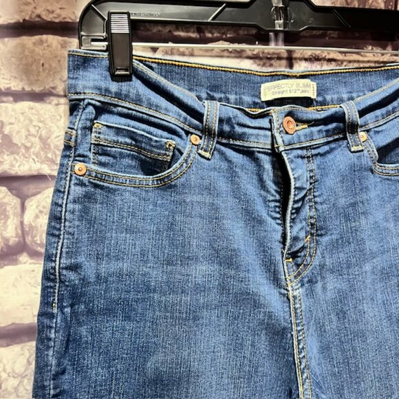 Levi Blue Perfectly Slimming Straight Leg Jeans Size 10 - Picture 5 of 9